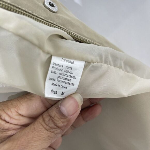 Totes Lightweight Windbreaker Jacket Size M Tan Full Zip and snaps No Hood women - Picture 15 of 16